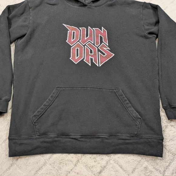 Dundas Revolve Hoodie Women's S Black Oversized Chromatic Logo Graphic Cotton  - Picture 2 of 6